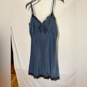 Kohl's Navy Slip with Black Lace Trim